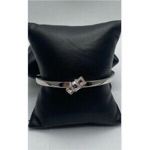 Kate Spade Silver-Tone Knotted Bow Bangle Bracelet 1pc 22.5g